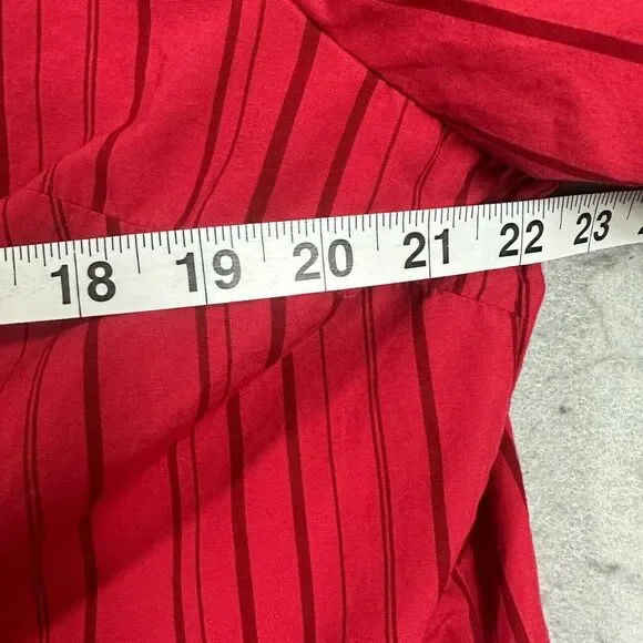 CJ Banks Womens Button Up Top Stripes Red Plus Size 1X - Picture 6 of 11